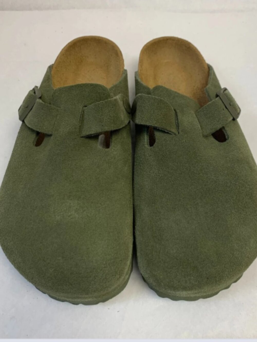 Birkenstock Boston Thyme Suede Leather Regular Width Sandals
